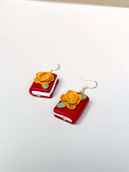 Floral Book Hook Earrings