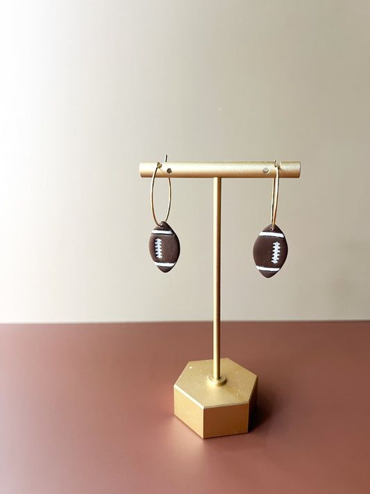 Football Hoop Earrings