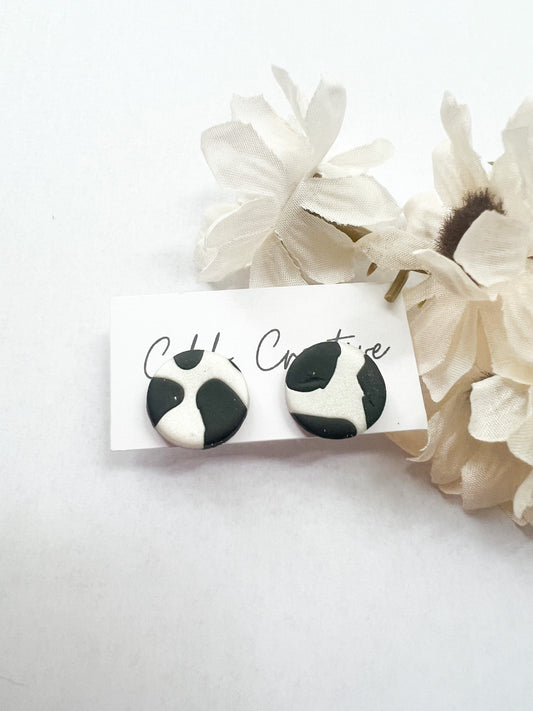 Cow Print Stud Earrings