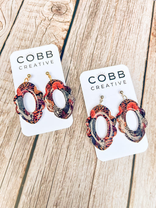 Fall Forest Scallop Drop Earrings