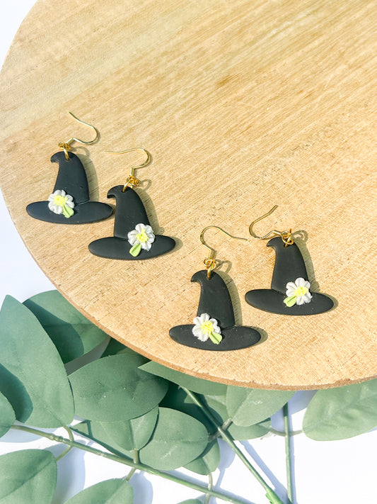 Floral Witch Hat Earrings