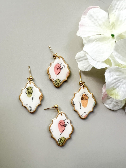 Colorful Garden Frame Drop Earrings