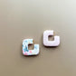 Garden Hoop Square Earrings