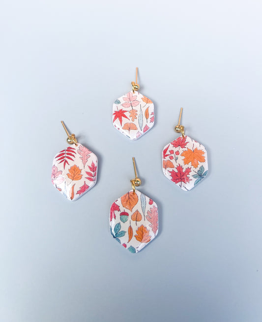Pastel Fall Leaves Earrings