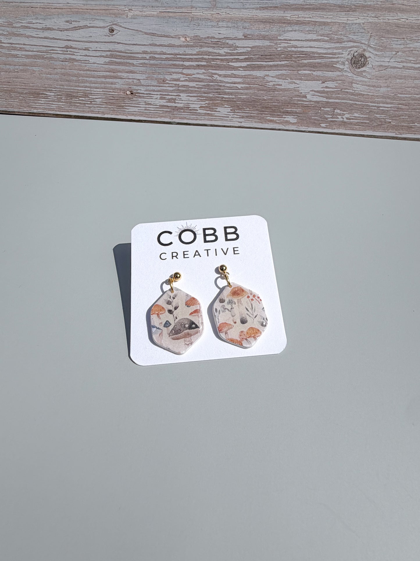 Blue Mushroom Small Earrings