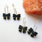 Cute Black Bow Hoop Earrings