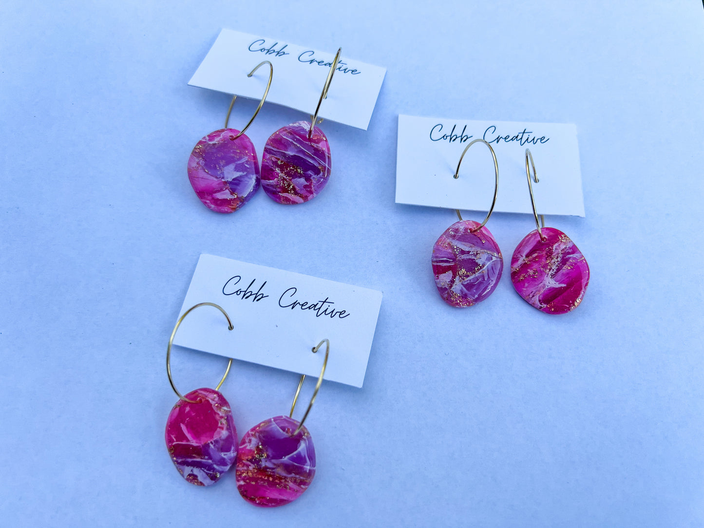 Fuchsia Hoop Earrings