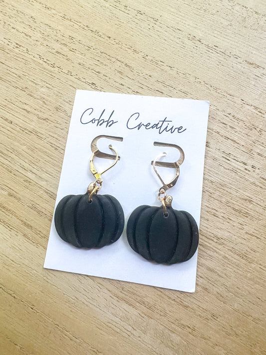 Black Pumpkin French Hook Earrings