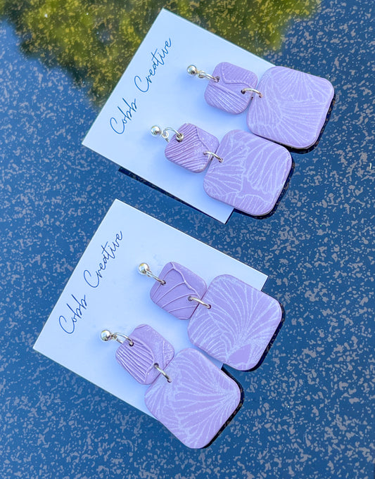 Purple Spring Drop Earrings