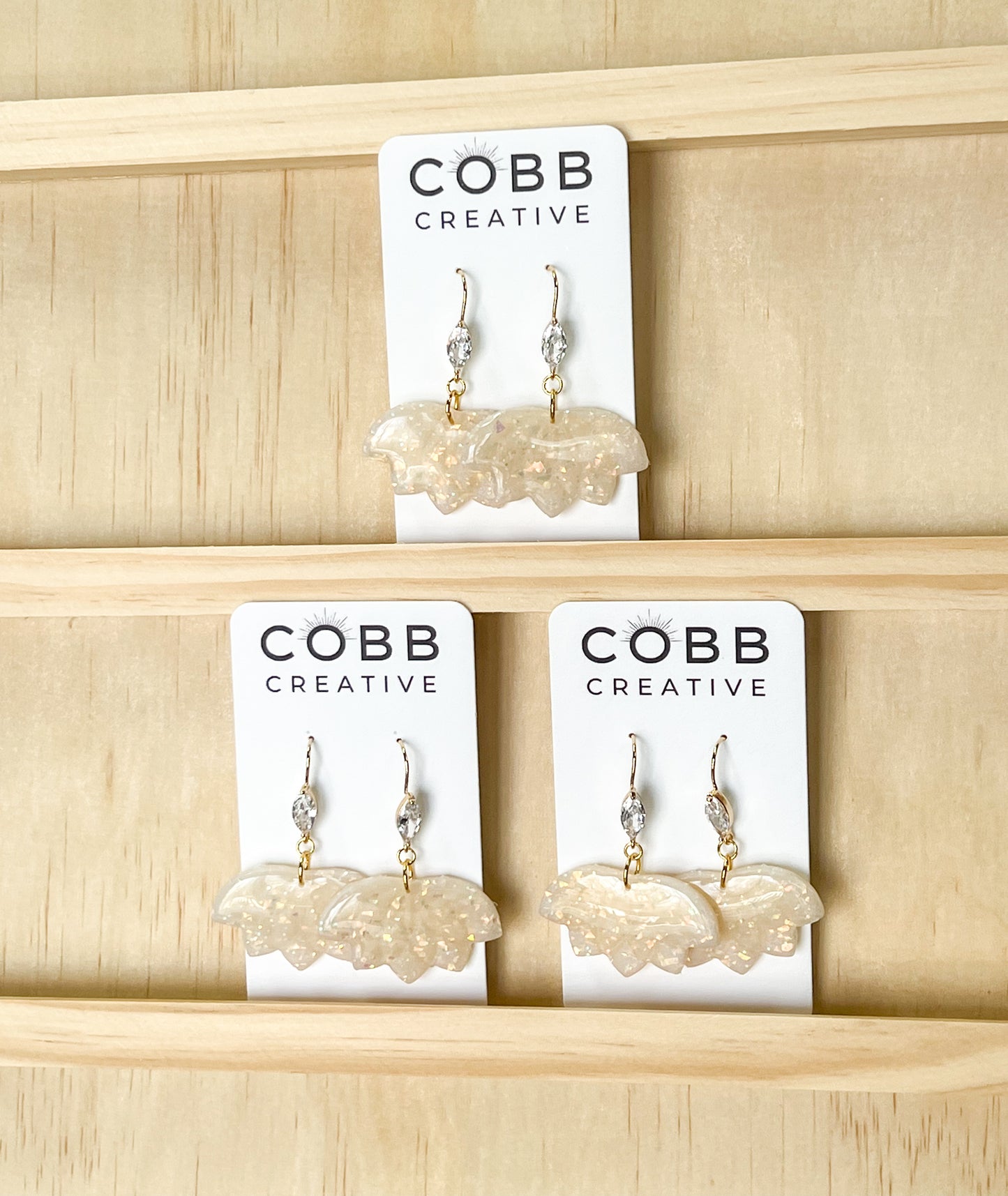 Opal Lotus Hook Earrings