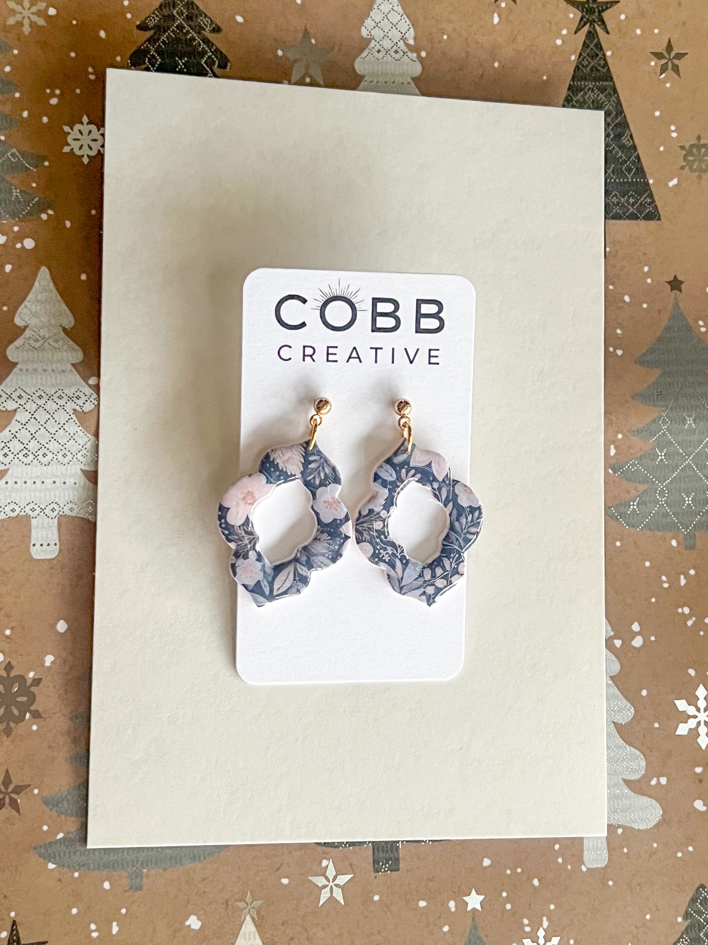 Winter Floral Drop Earrings