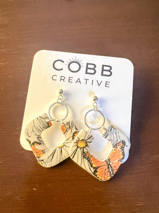 Monarch Butterfly Drop Earrings