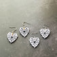 White Spiderweb Heart Hook Earrings