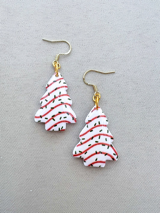 Christmas Tree Cake Hook Earrings