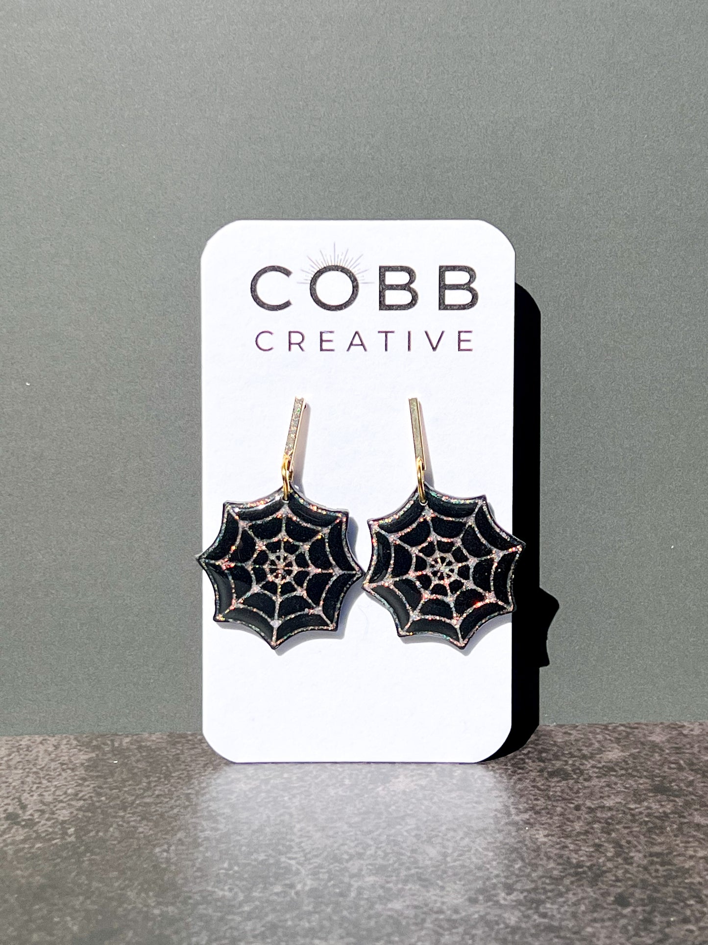 Black Spooky Spiderweb Earrings