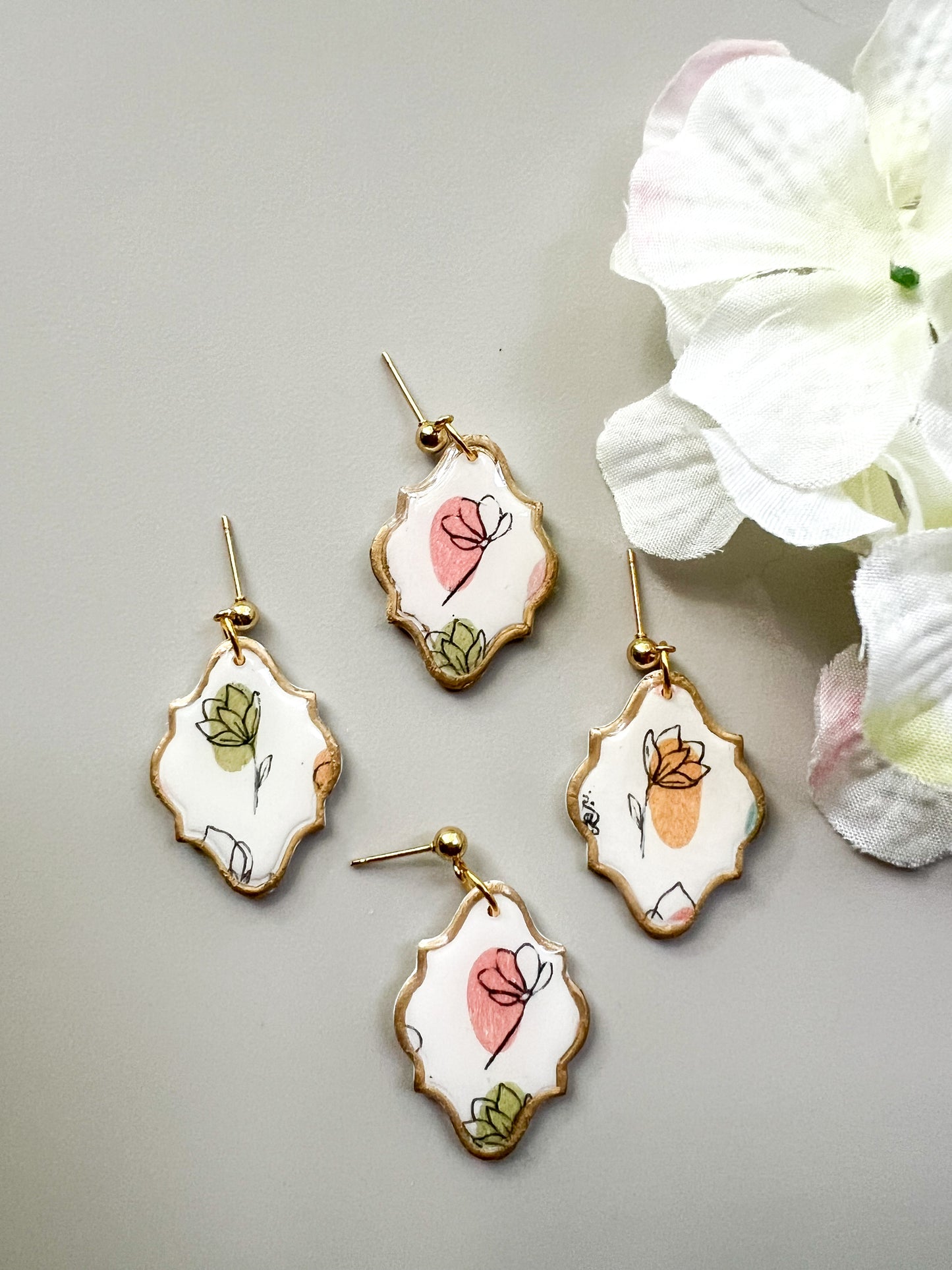 Colorful Garden Frame Drop Earrings