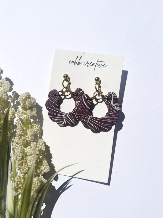 Fall Maroon Drop Earrings