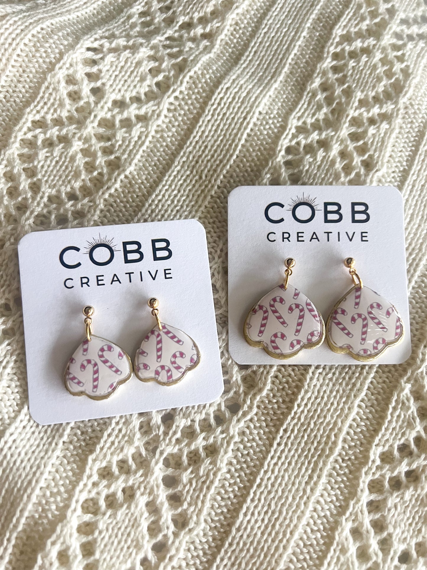 Candy Cane Scalloped Earrings