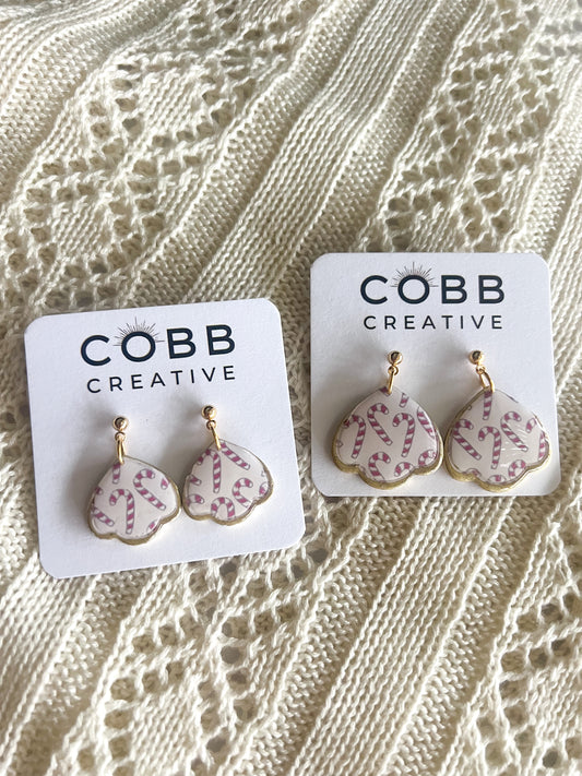 Candy Cane Scalloped Earrings