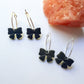 Cute Black Bow Hoop Earrings