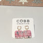 Pink Wonderland Square Earrings