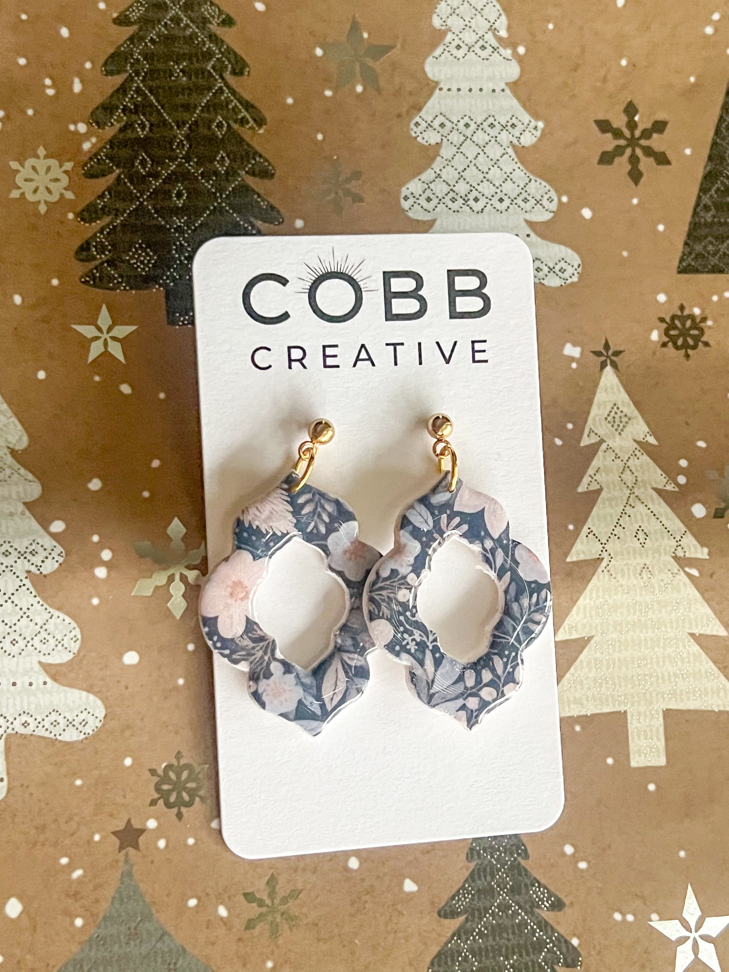Winter Floral Drop Earrings