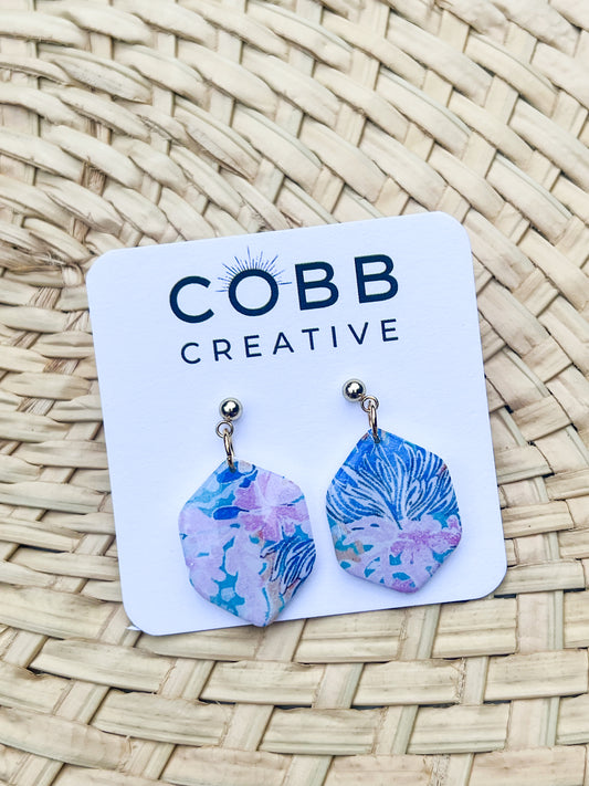 Color Me Coastal Hexagon Earrings