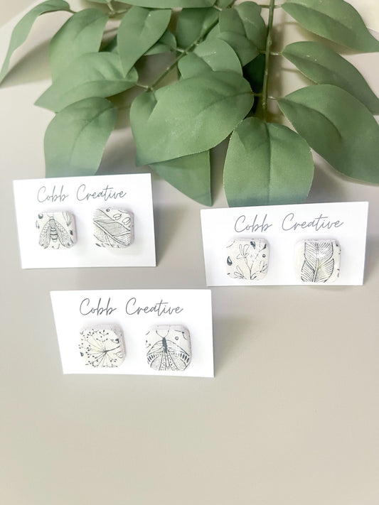 Garden Square Stud Earrings