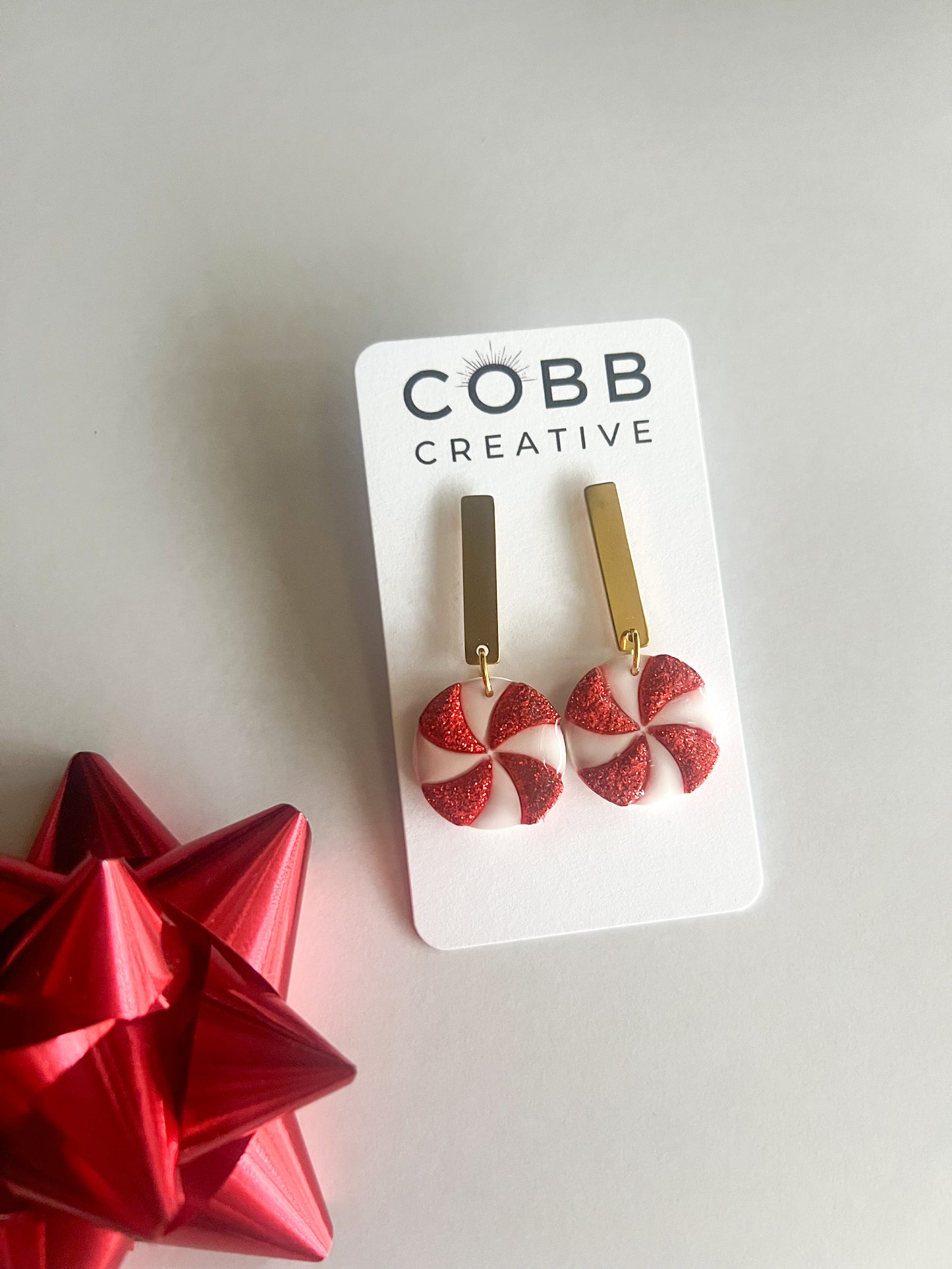 Peppermint Long Drop Earrings