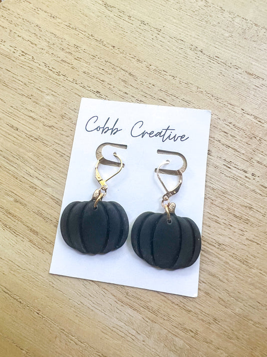 Black Pumpkin French Hook Earrings