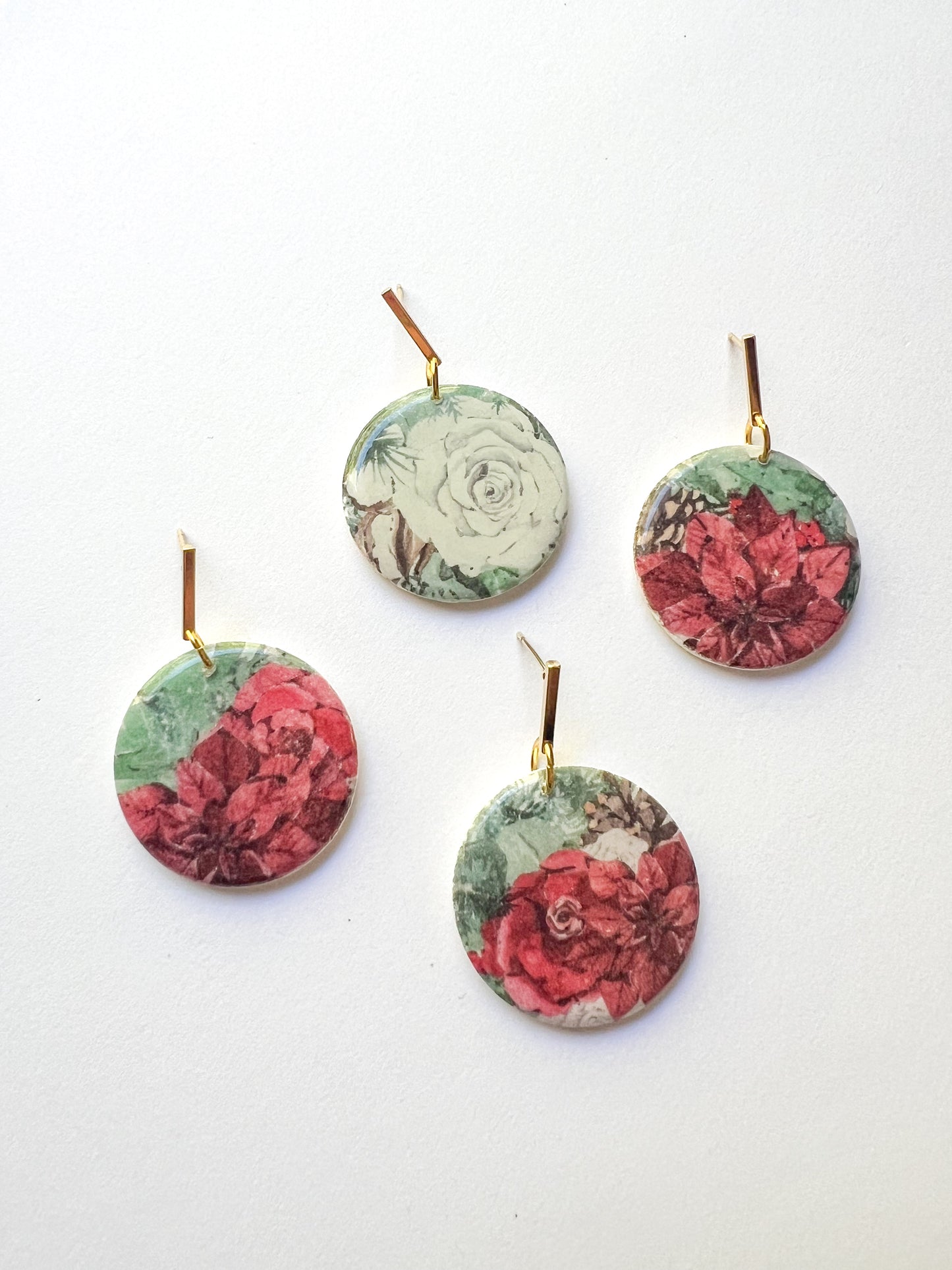 Poinsettia Holiday Earrings