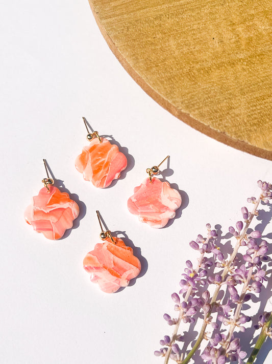 Peach Tile Earrings