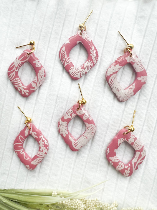 Rose Floral Drop Earrings