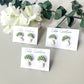 Green Mushroom Stud Earrings