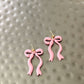 Long Blush Bow Earrings