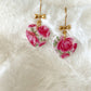 Rosy Heart Hook Earrings