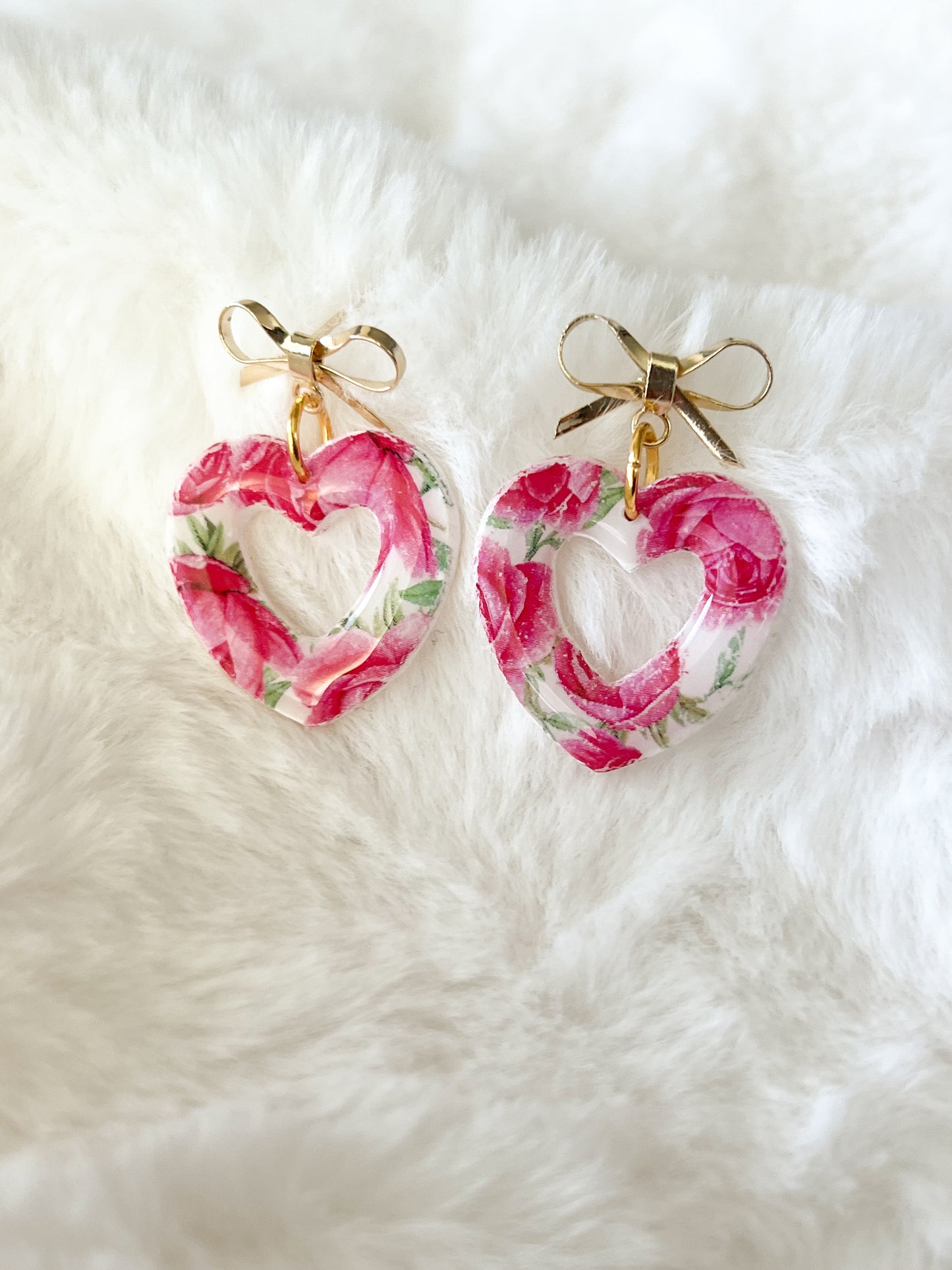 Rosy Heart Earrings