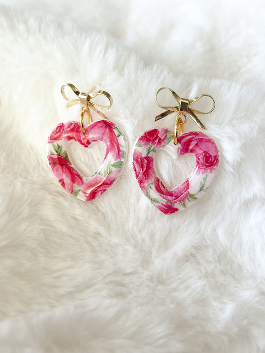 Rosy Heart Earrings