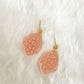 Translucent Pink Leopard Print Drop Earrings