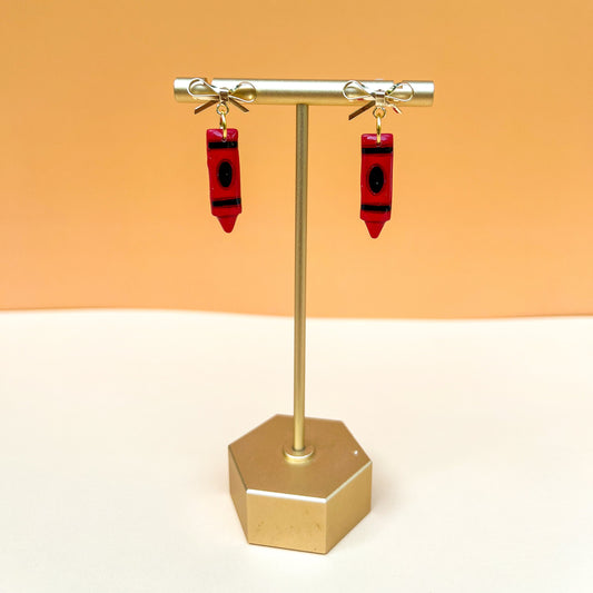 Red Crayon Dangle Earrings
