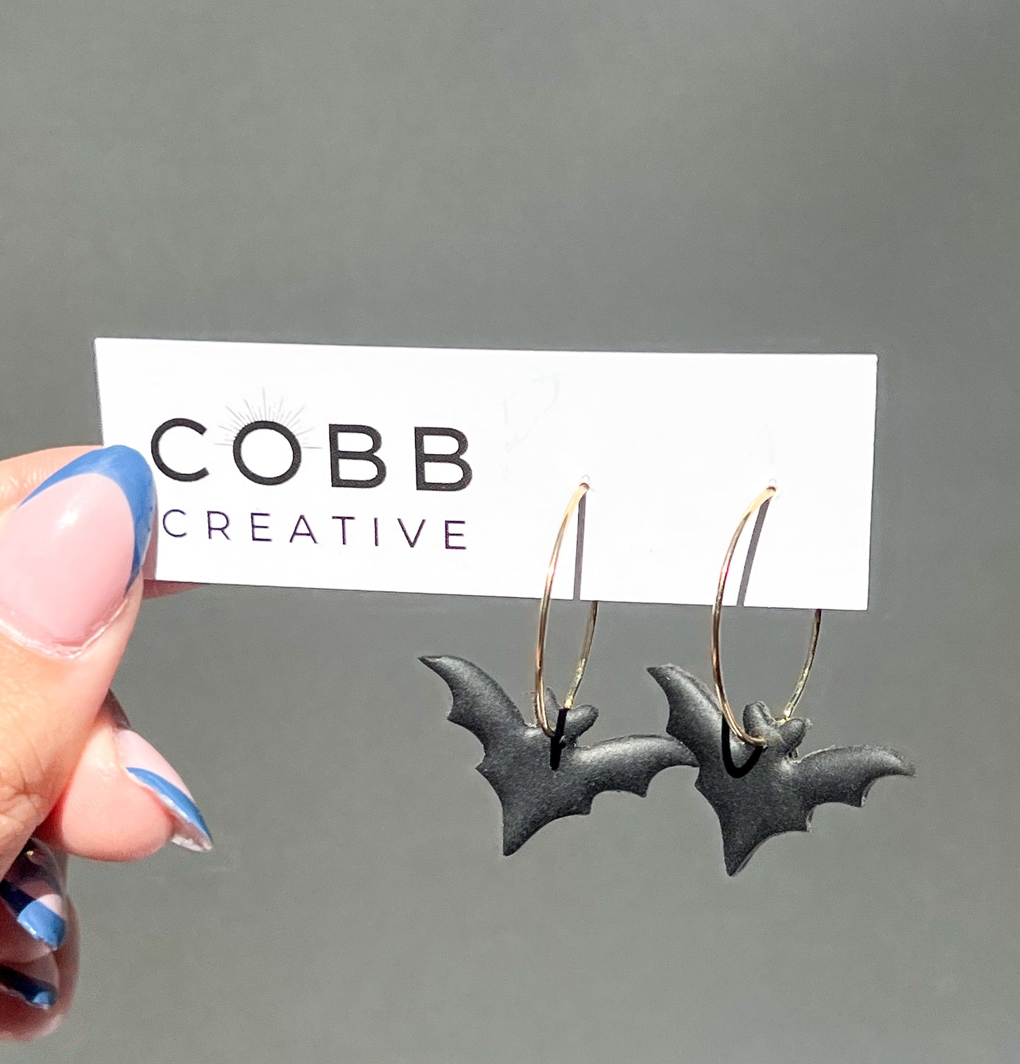 Basic Bat Hoop Earrings