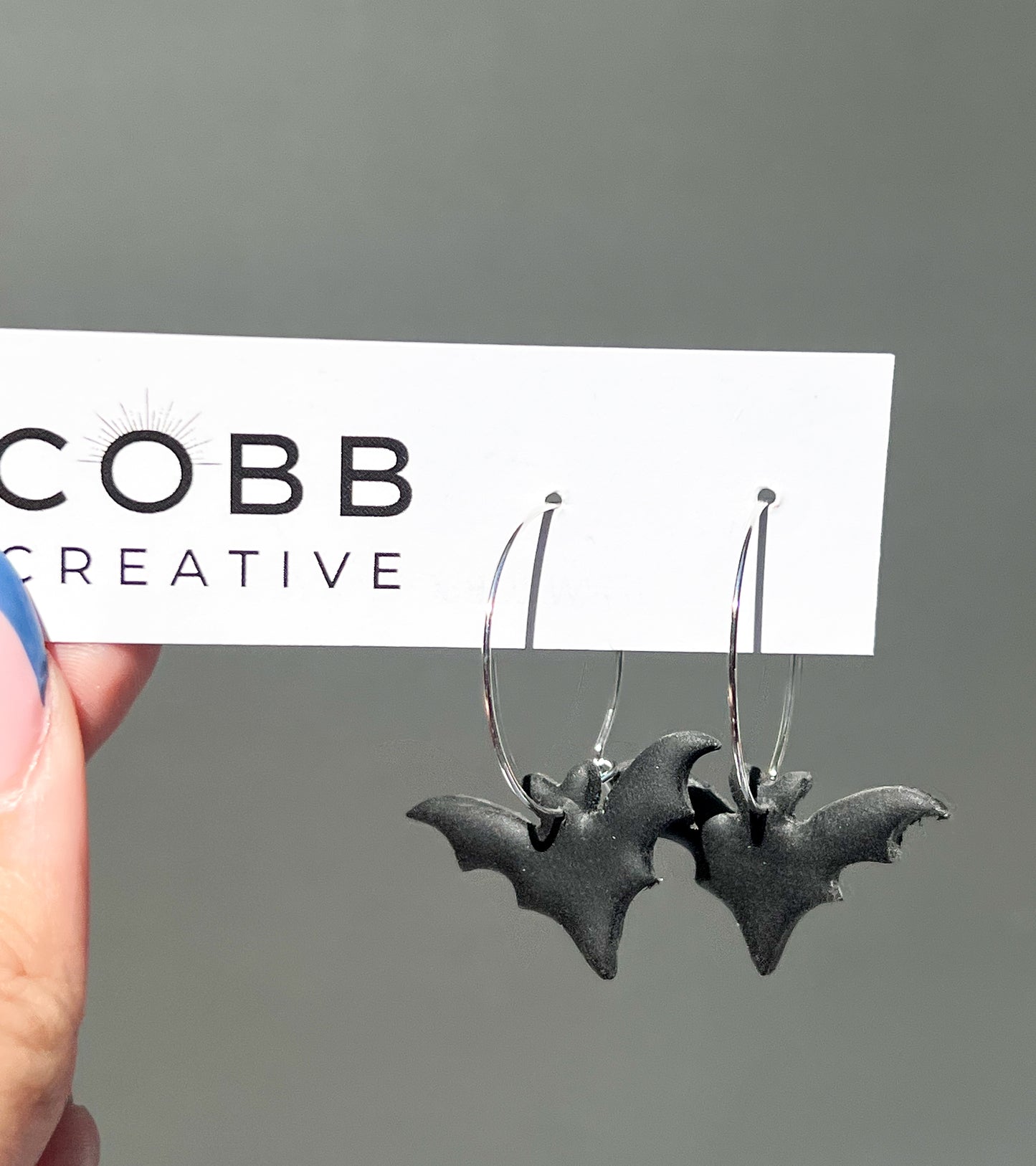Basic Bat Hoop Earrings