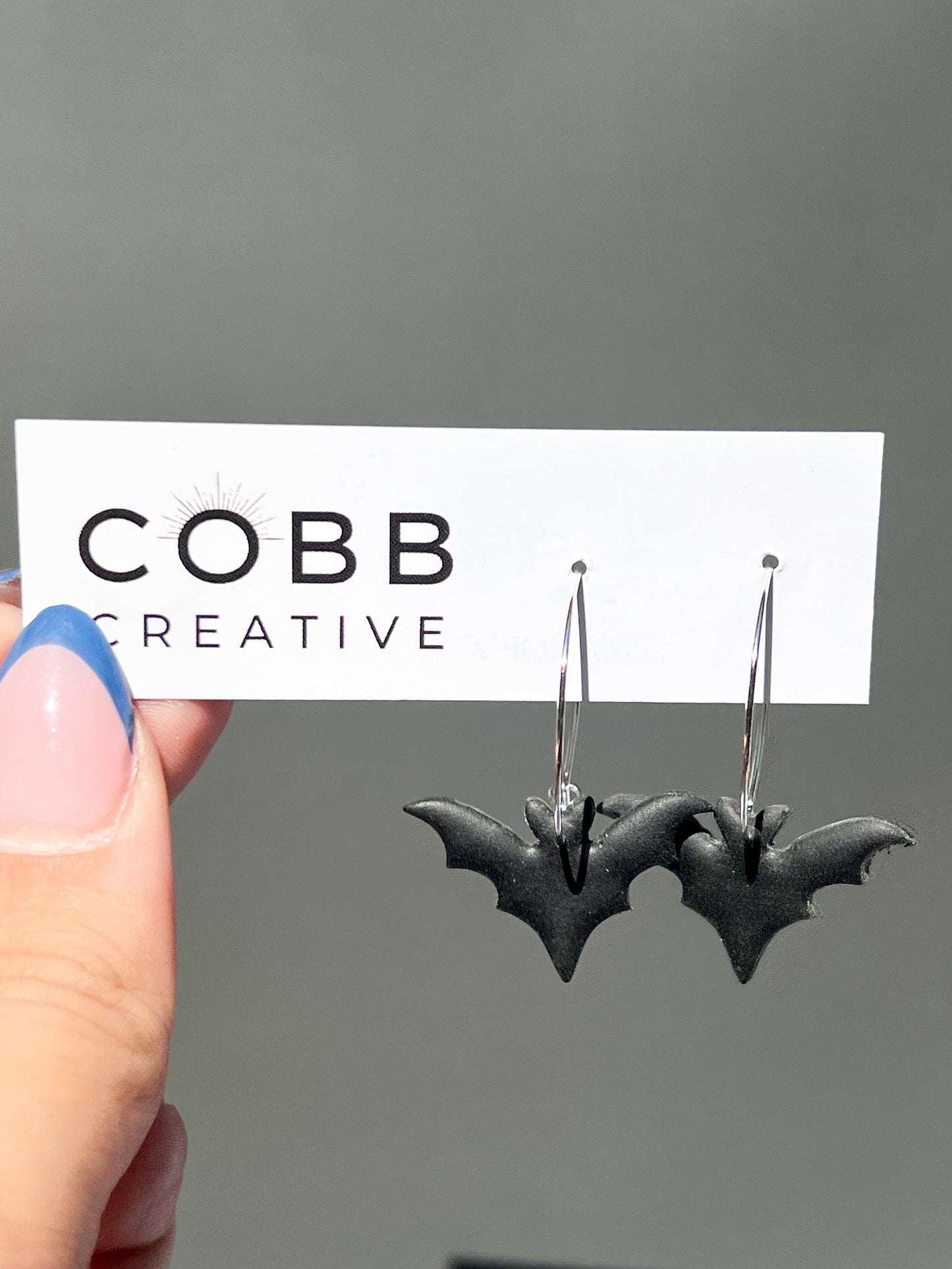 Basic Bat Hoop Earrings