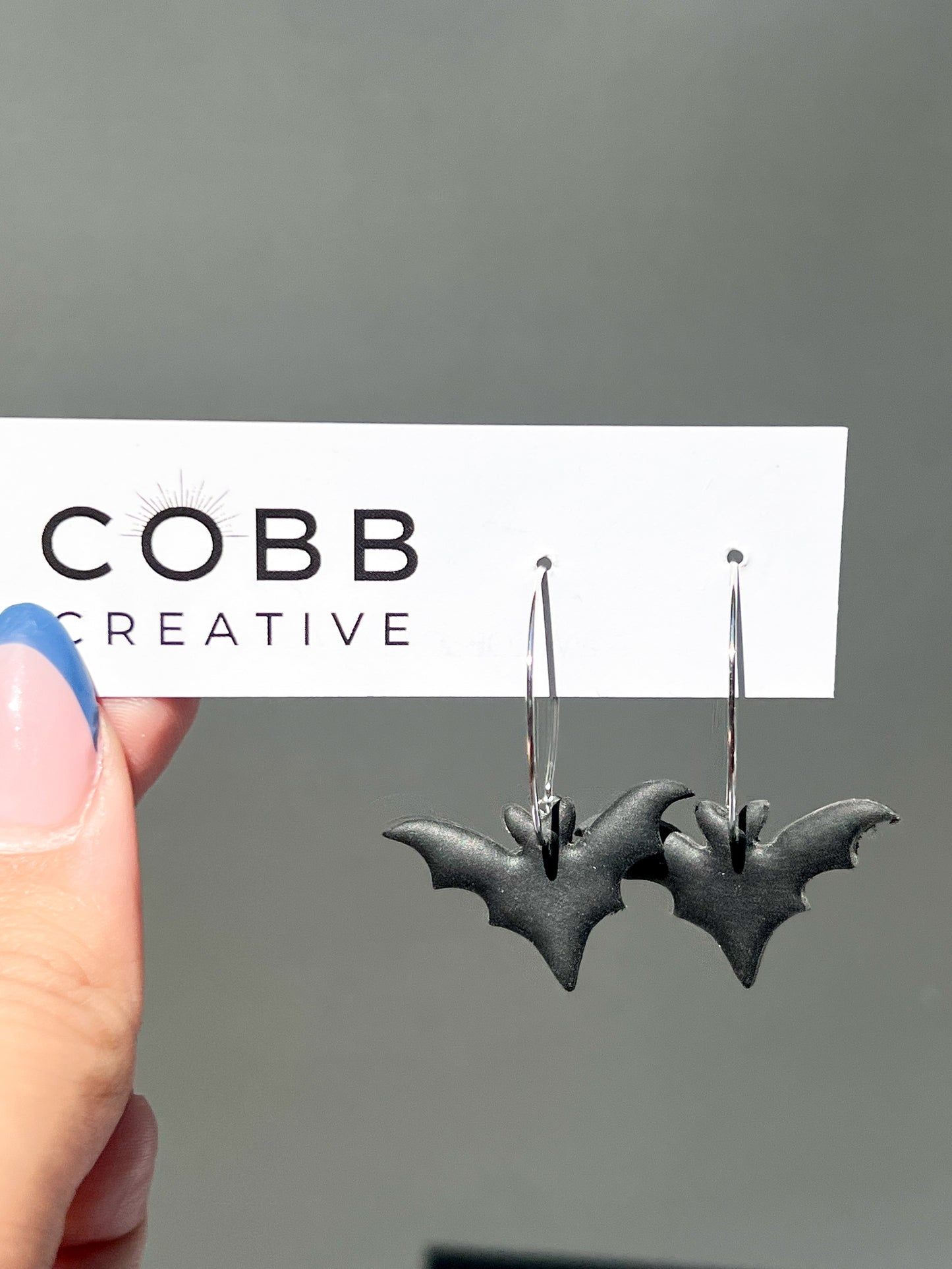 Basic Bat Hoop Earrings