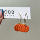 Orange Floral Pattern Pumpkin Hoop Earrings