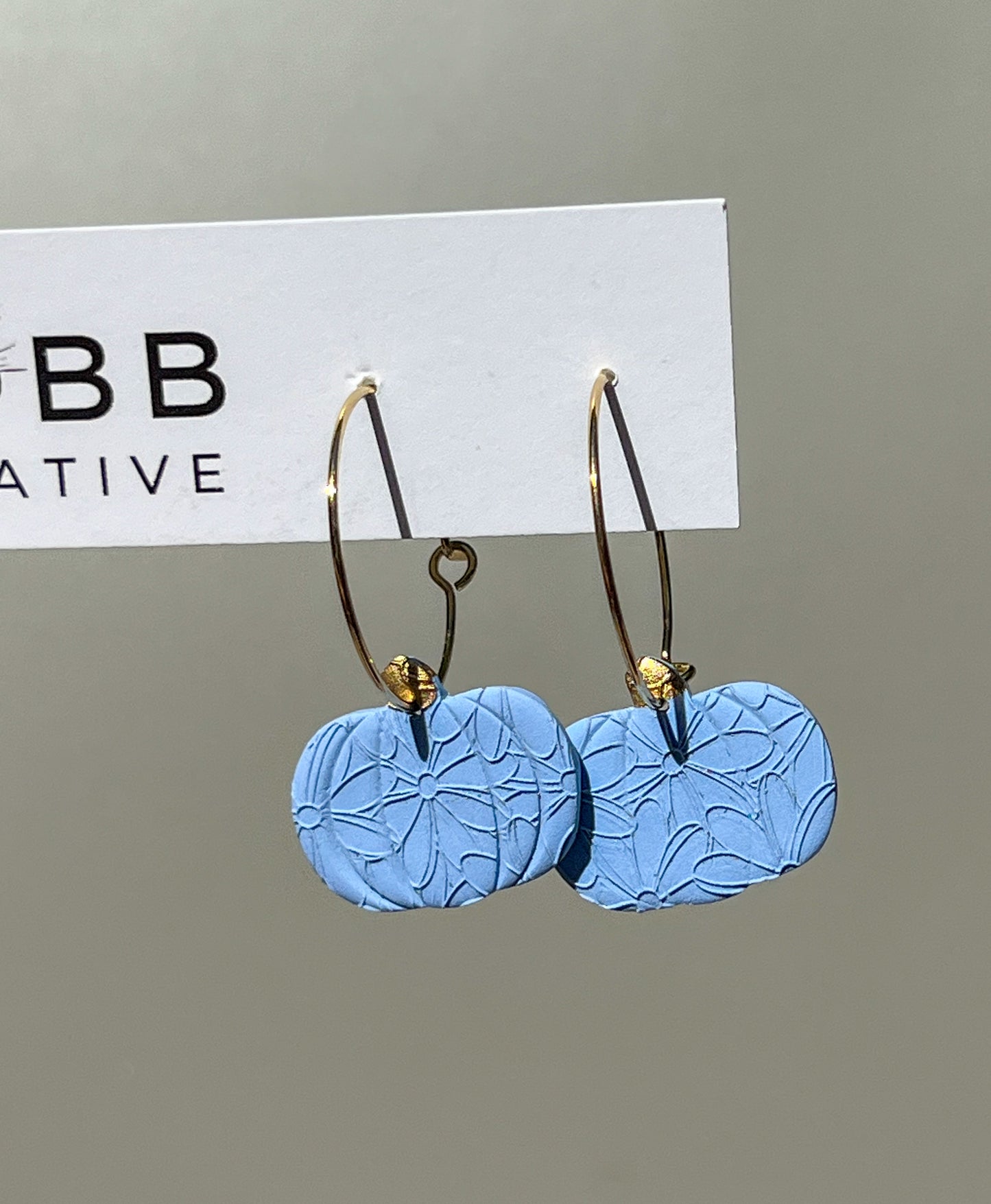 Blue Pumpkin Hoop Earrings