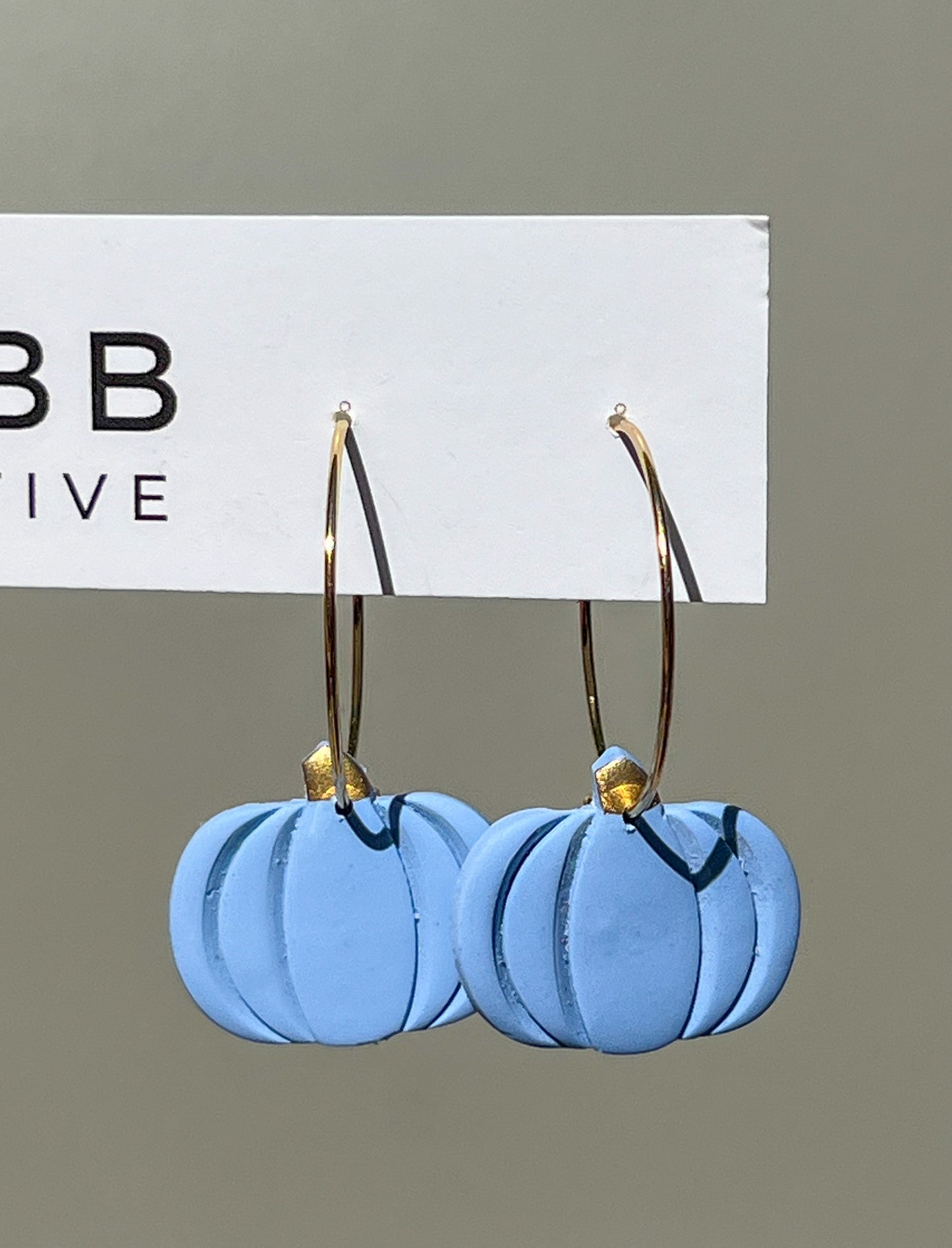 Blue Pumpkin Hoop Earrings