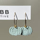 Mint Pumpkin Hoop Earrings