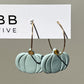 Mint Pumpkin Hoop Earrings