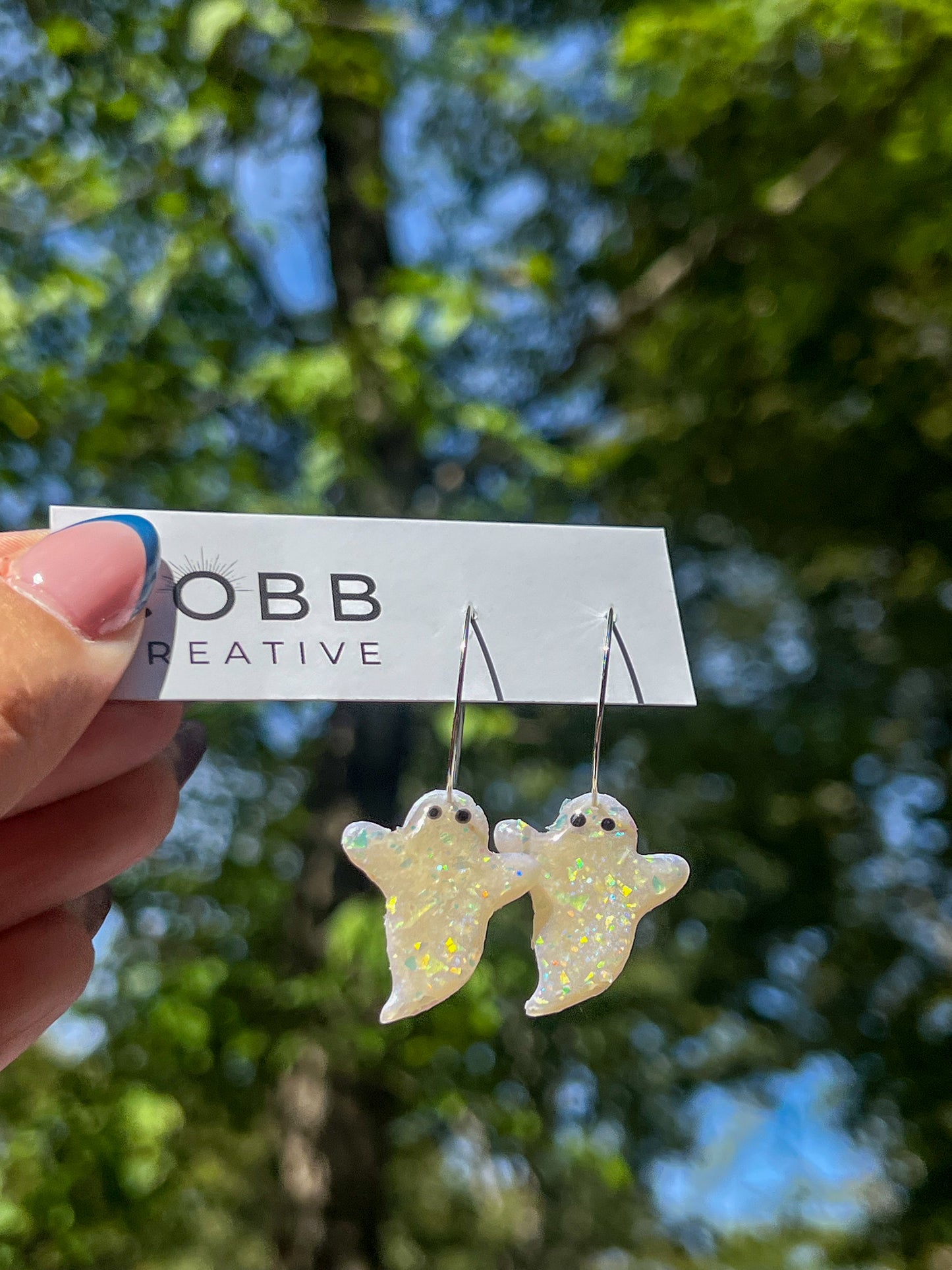 Opal Ghost Hoop Earrings